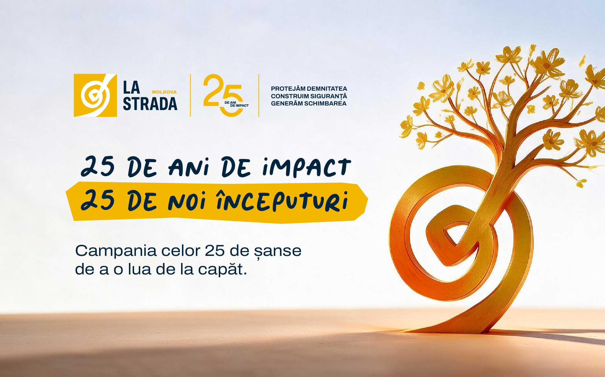 „25 DE ANI DE IMPACT – 25 DE NOI ÎNCEPUTURI” – campania celor 25 de șanse de a o lua de la capăt.
